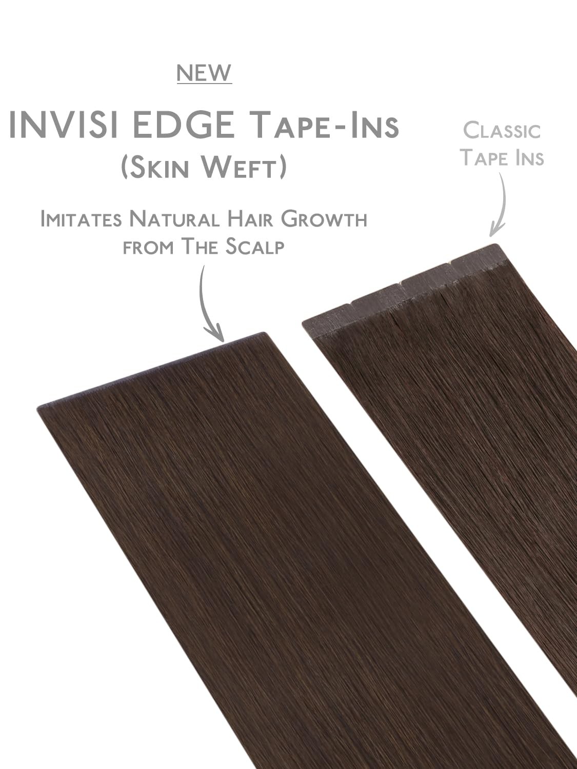 Tape in Hair Extensions 20 Inch 20g 4pcs Chocolate Brown 8cm – Invisible Remy
