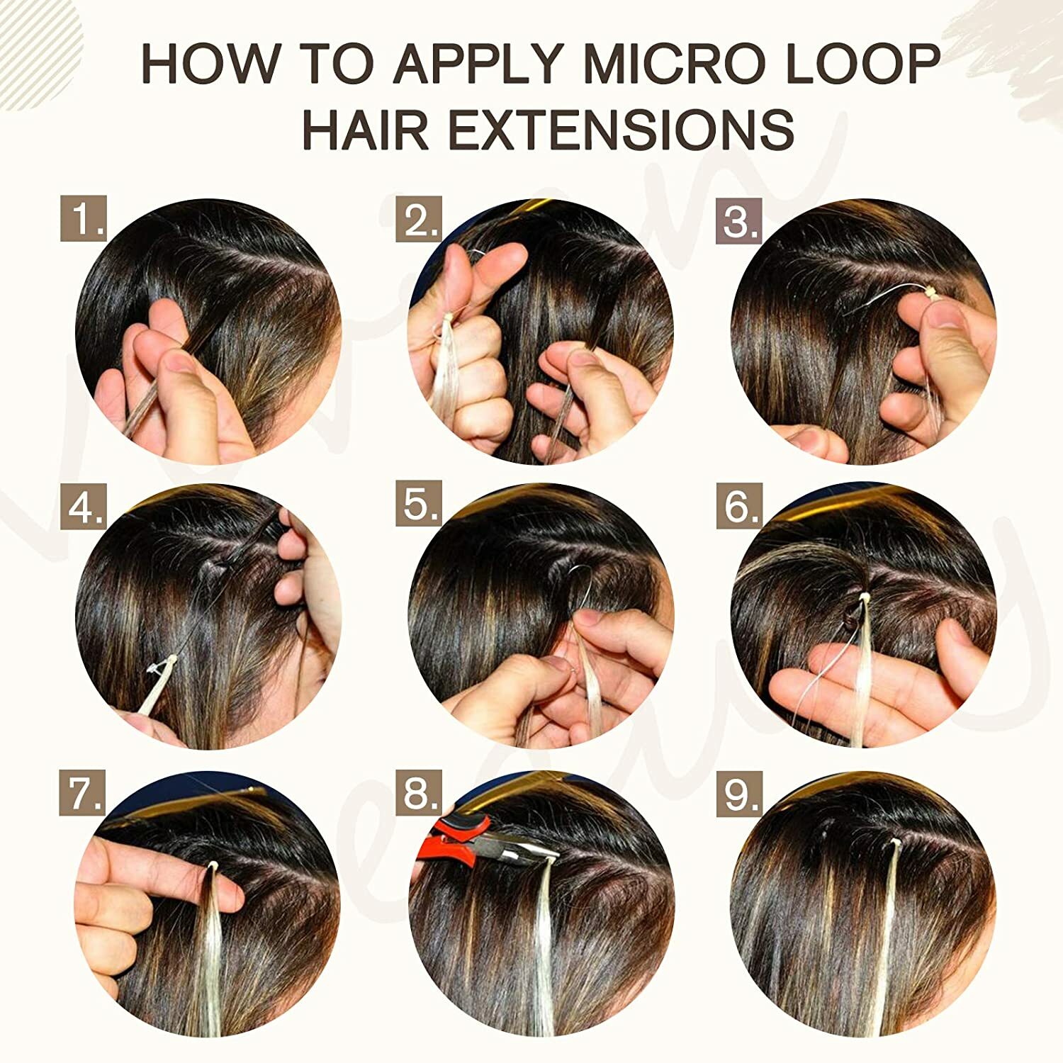 Micro Ring Loop Link Silicone Micro Beads Tip Hair Extensions100%Real Human Hair