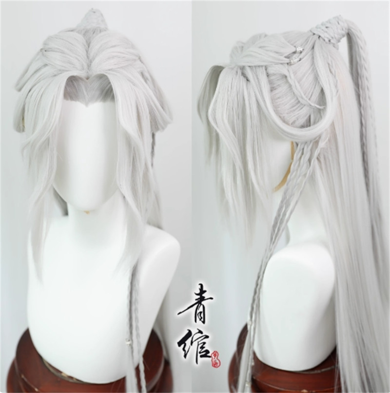 Heaven Official’s Blessing Xie Lian Cosplay Silver Gray Wig Straight Long Hair