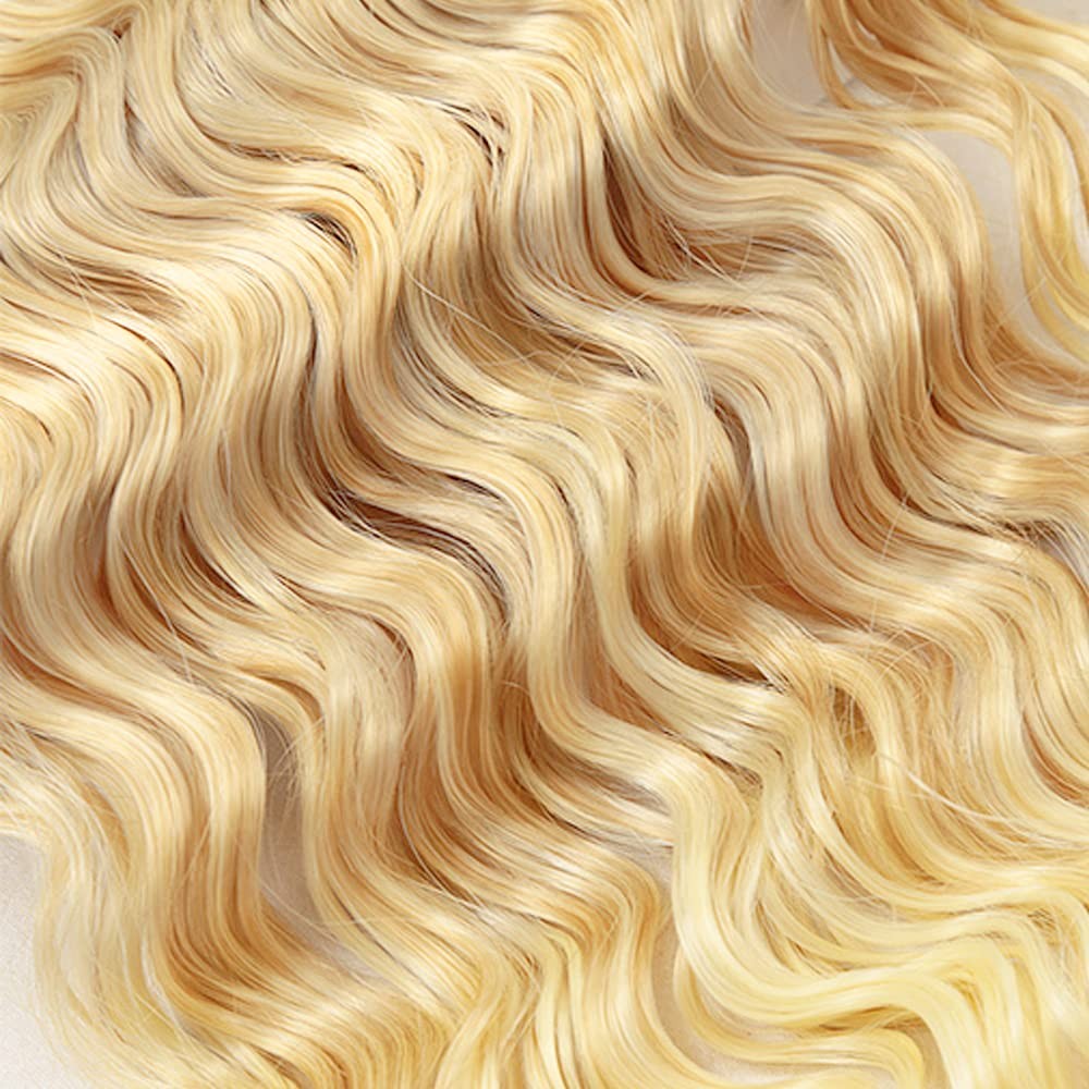 30 32 34 Inch Wuvusnm Hair 613 Bundles Human Hair Blonde Deep Wave Bundle