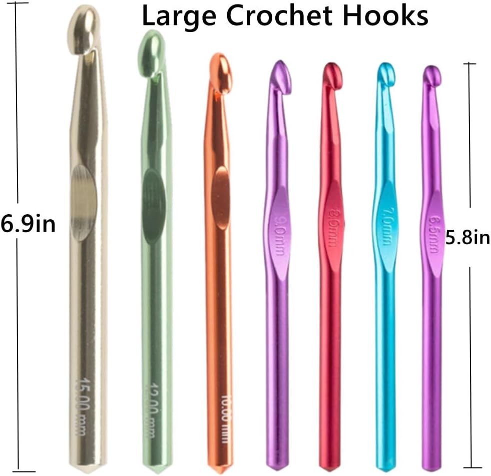Large Crochet Hooks,15mm 6.5 mm, 7 8 9 10 12 15 Red