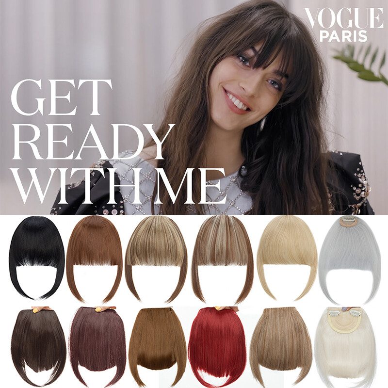 Highlight Bangs Clip in on Hair Extensions Thick/Thin Fringe As Human Hairpiece