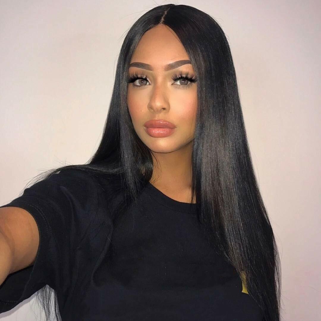 Long Straight Black Wigs Middle Part Black Wig Long Wig for Women Natural Soft