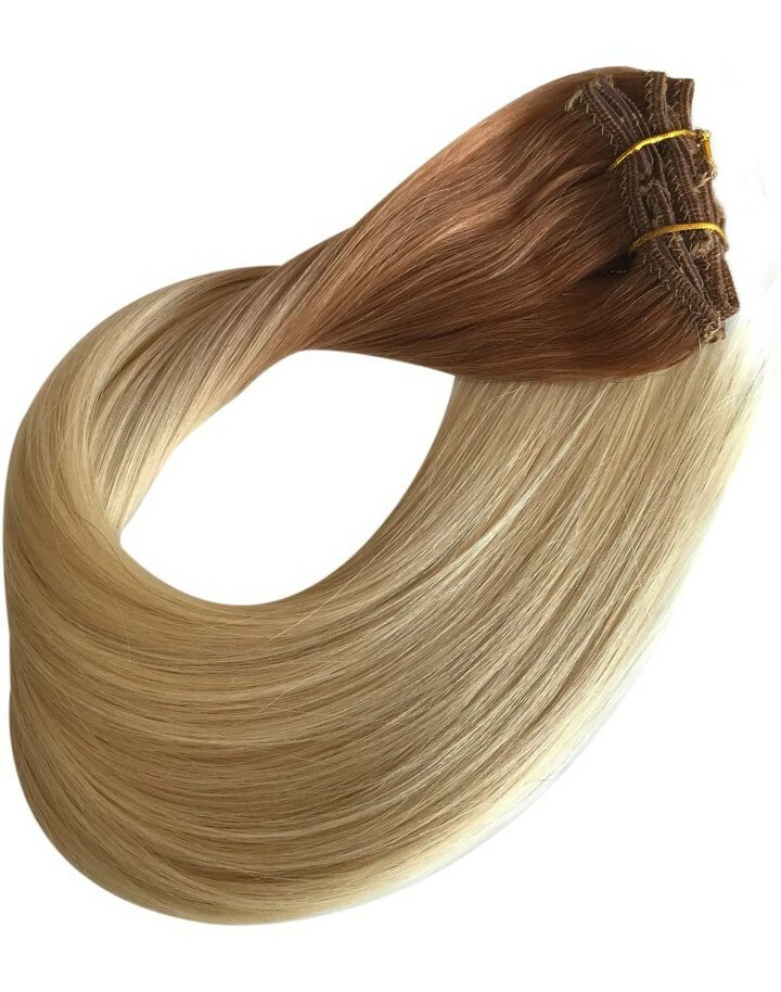 New 22″ Long Blonde 7 Pieces Clip In Hair Extensions Hair Extension