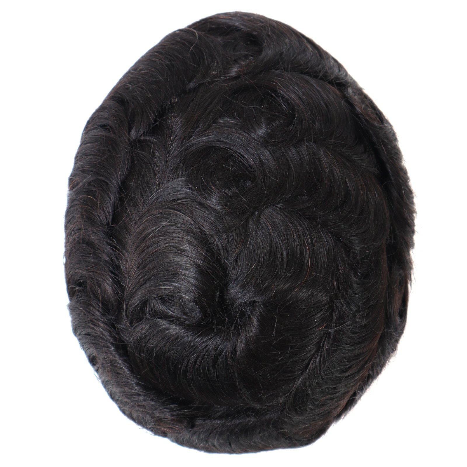 Toupee for Men Human Hair Replacement System French Lace Poly Skin Hairpieces