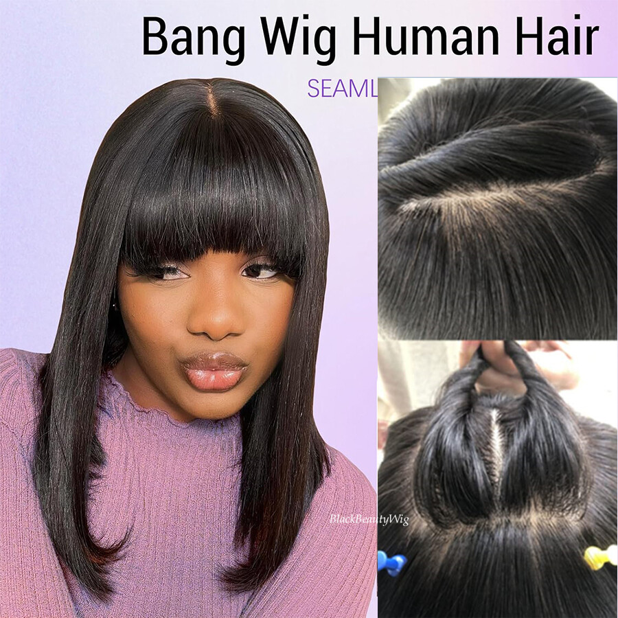 Bob Wig With Bangs 5×5 Silk Base Full Lace Wig Brazilian Human Hair Silk Top Wig