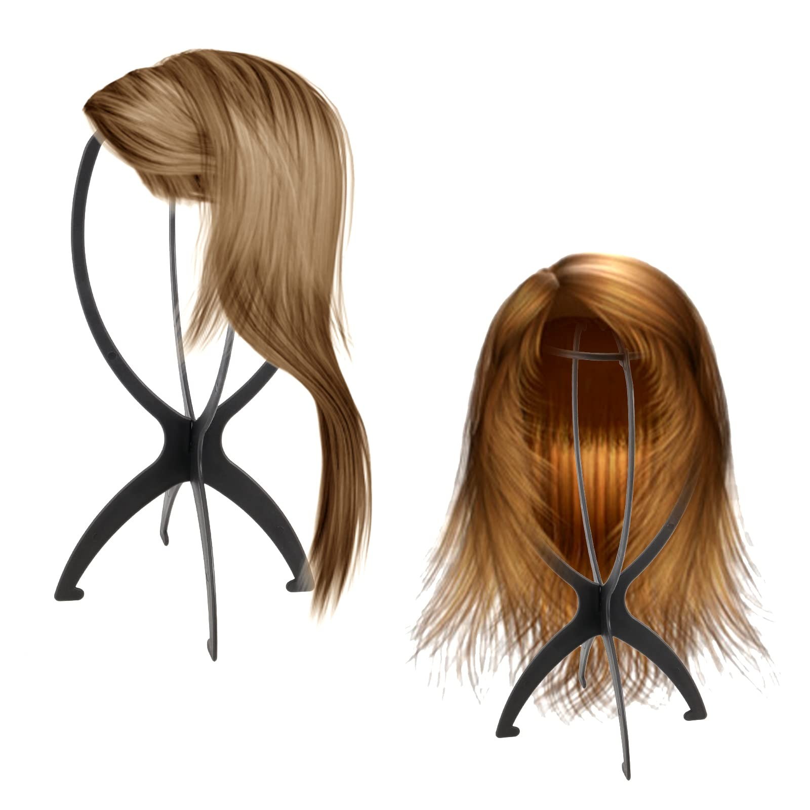 15 Pack 14.2″ Plastic Folding Wig Stand – Collapsible Portable Holder for Wigs &
