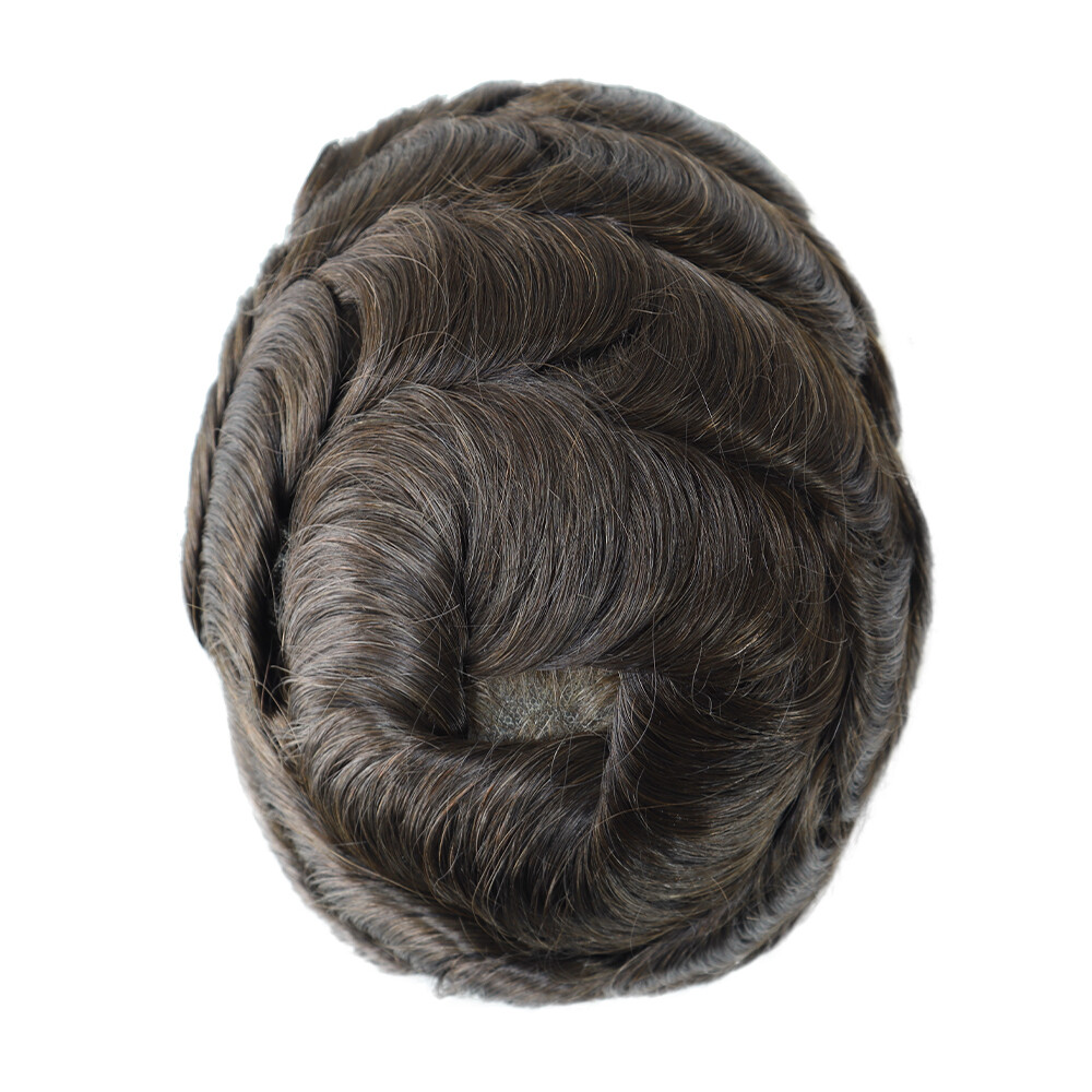 Natural Swiss Lace Toupee Bleached Human Hair System Hairpieces Express Shipping