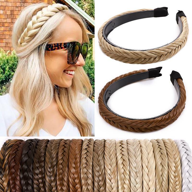 Lady Girls Braided Braiding Hair Bands Hairband Headbands for Women As Human US