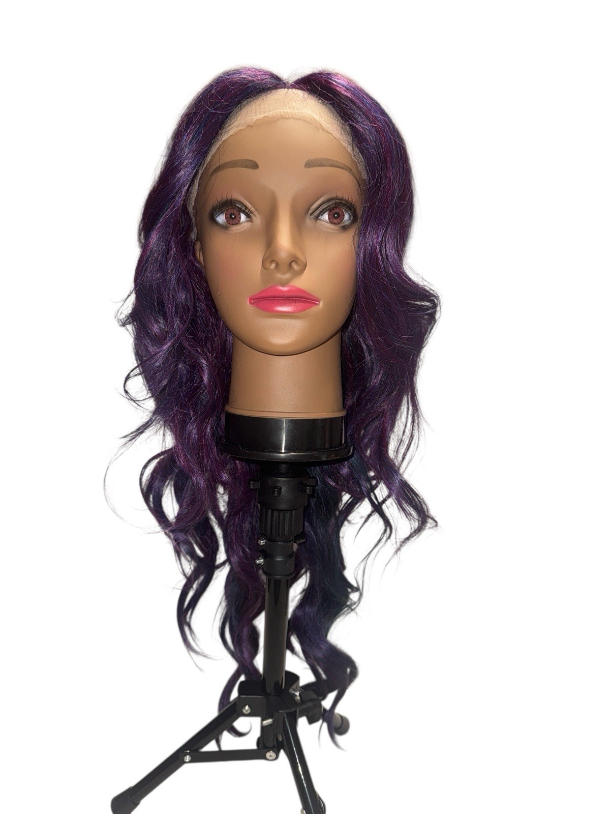 Violet Long Wavy Purple Synthetic Hair Wig Brand New