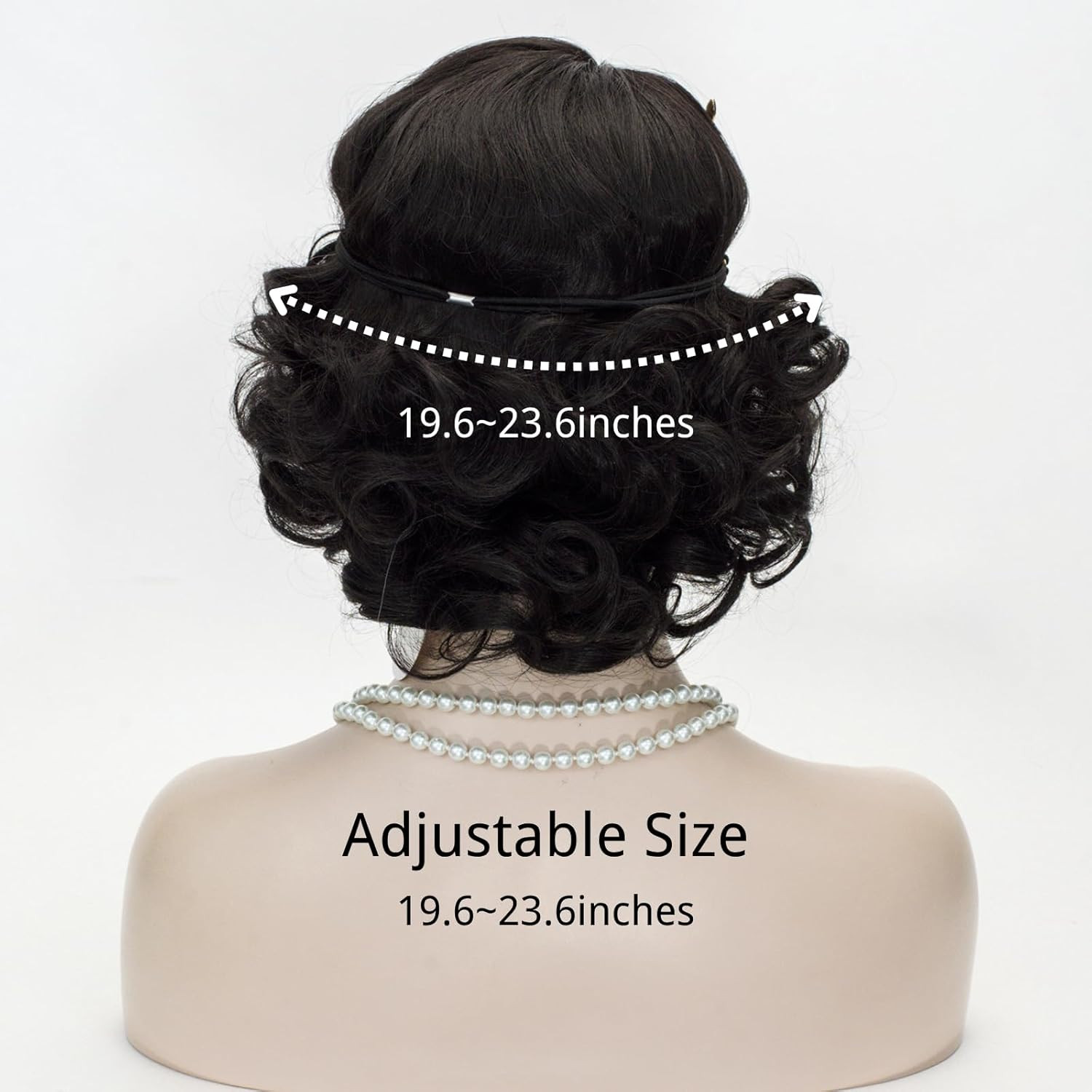 1920s Finger Wave Wig Women Black 30s Vintage Flapper Wig Lady Rockabilly Short
