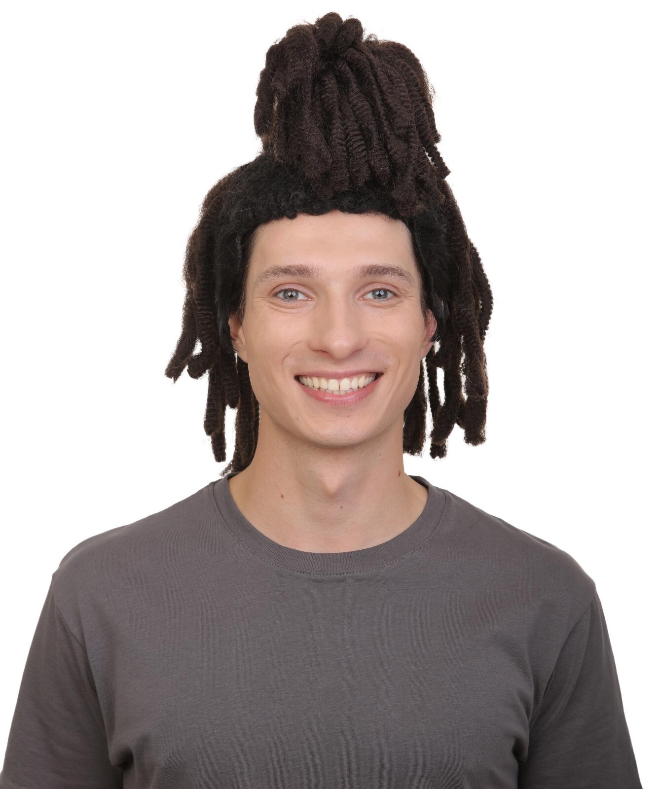 Adult Men’s Canadain Musician Medium Dreadlock Ponytail Hair Updo Wig HM-1504
