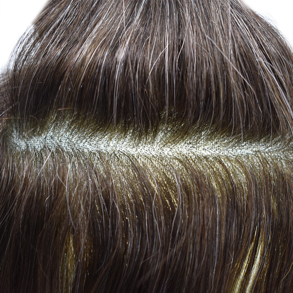 French Lace Poly Around Skin HairpieceMens Toupee Human Hair Replacement System