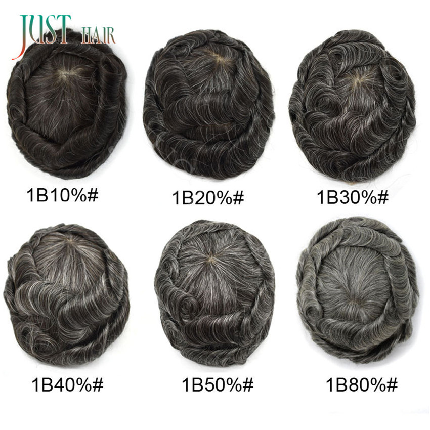 Invisible Thin Skin Mens Toupee Remy Hair Replacemen Poly Hairpieces System PAPY