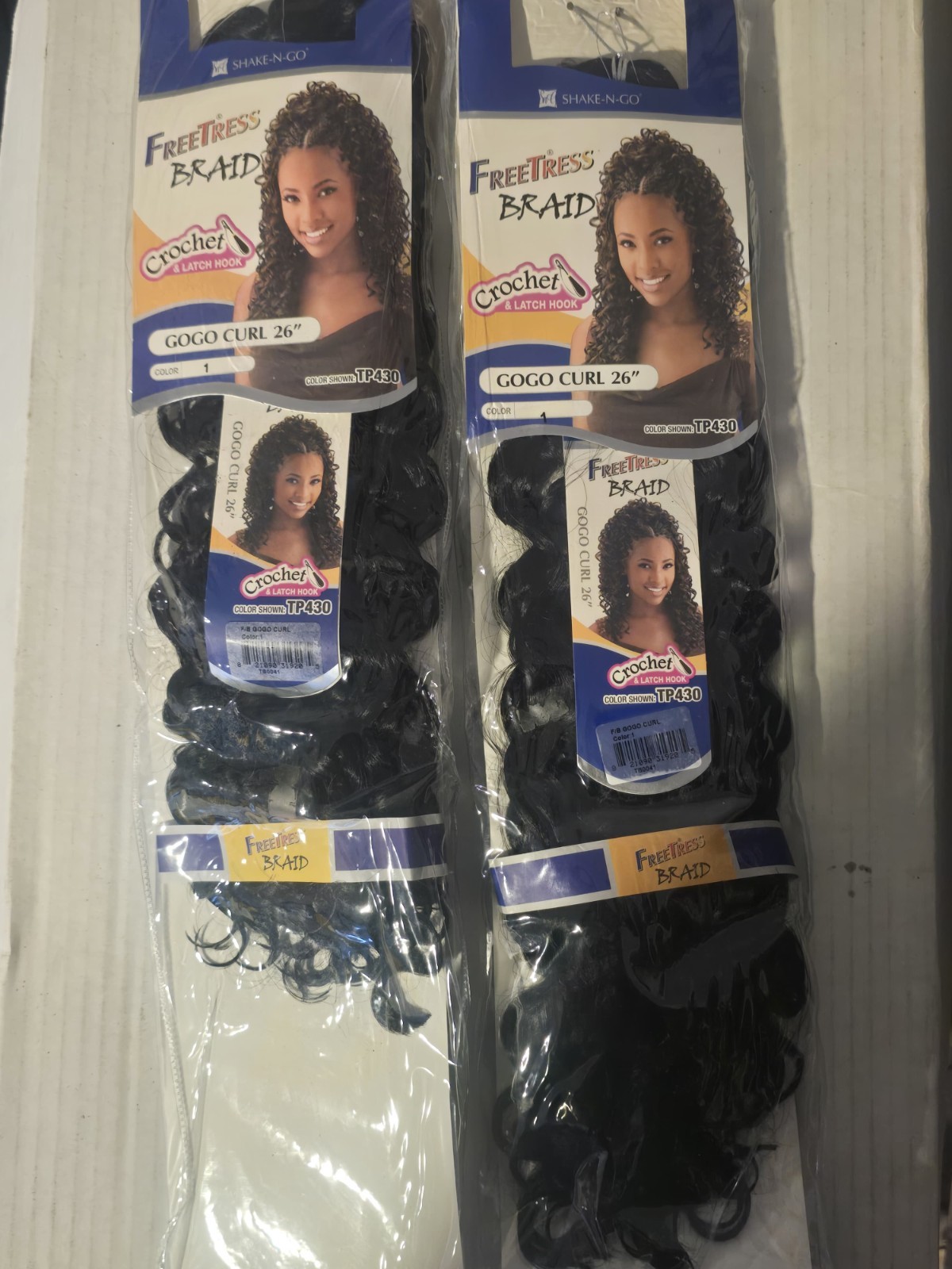 FreeTress Braid Gogo Curl 26″ – Color 1 (Jet Black) – 2 Pack – New with Tags