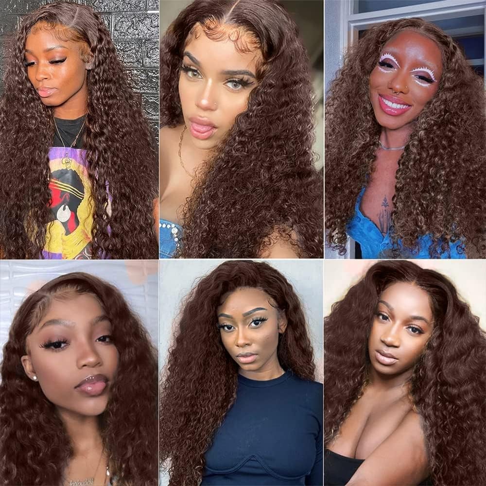 Xddnamei Brazilian Virgin Human Hair Bundles Chocolate Brown Color 4 Water Wave