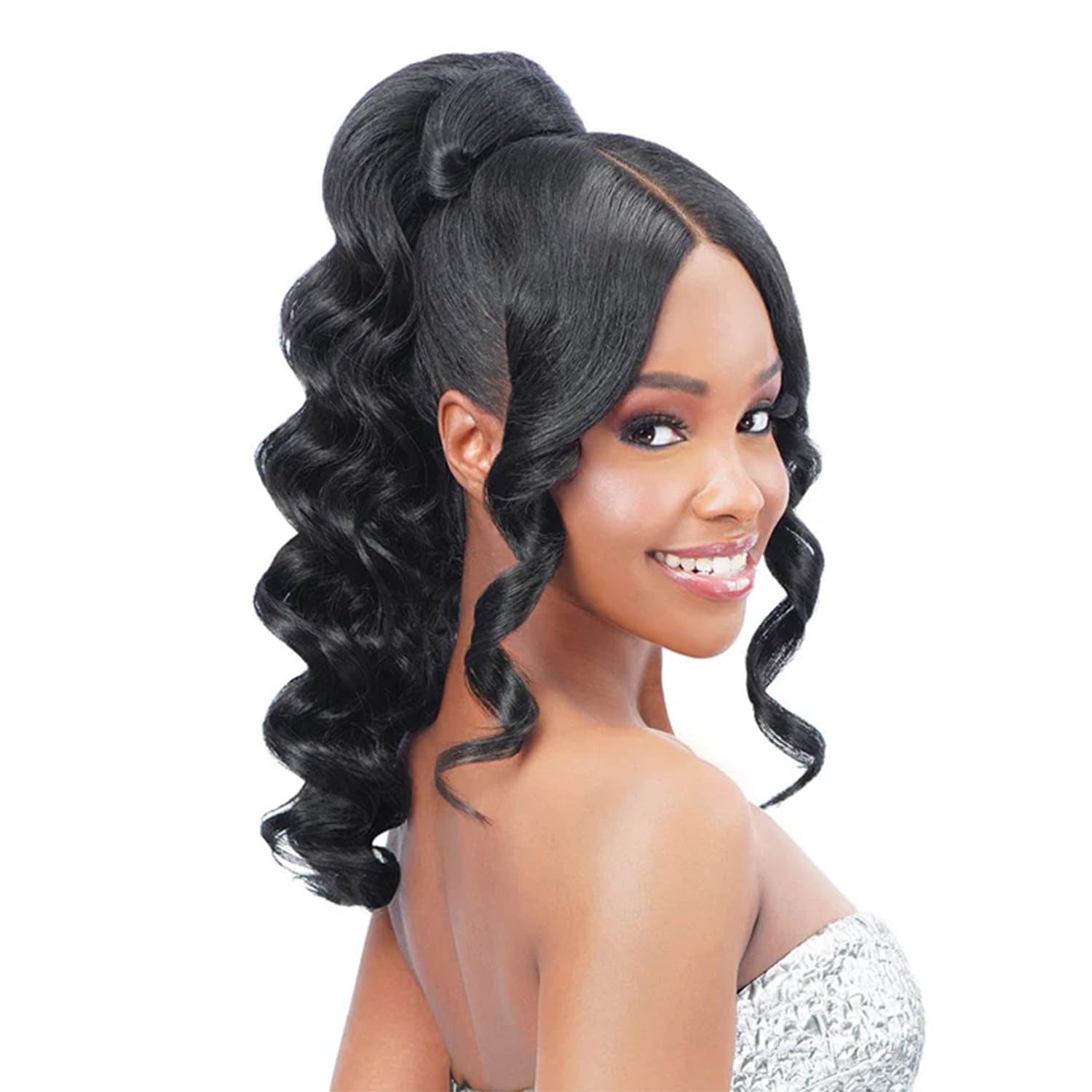 Drawstring Ponytail Lace Part Split Bang Off Black 1B – Stylish Hair Extension