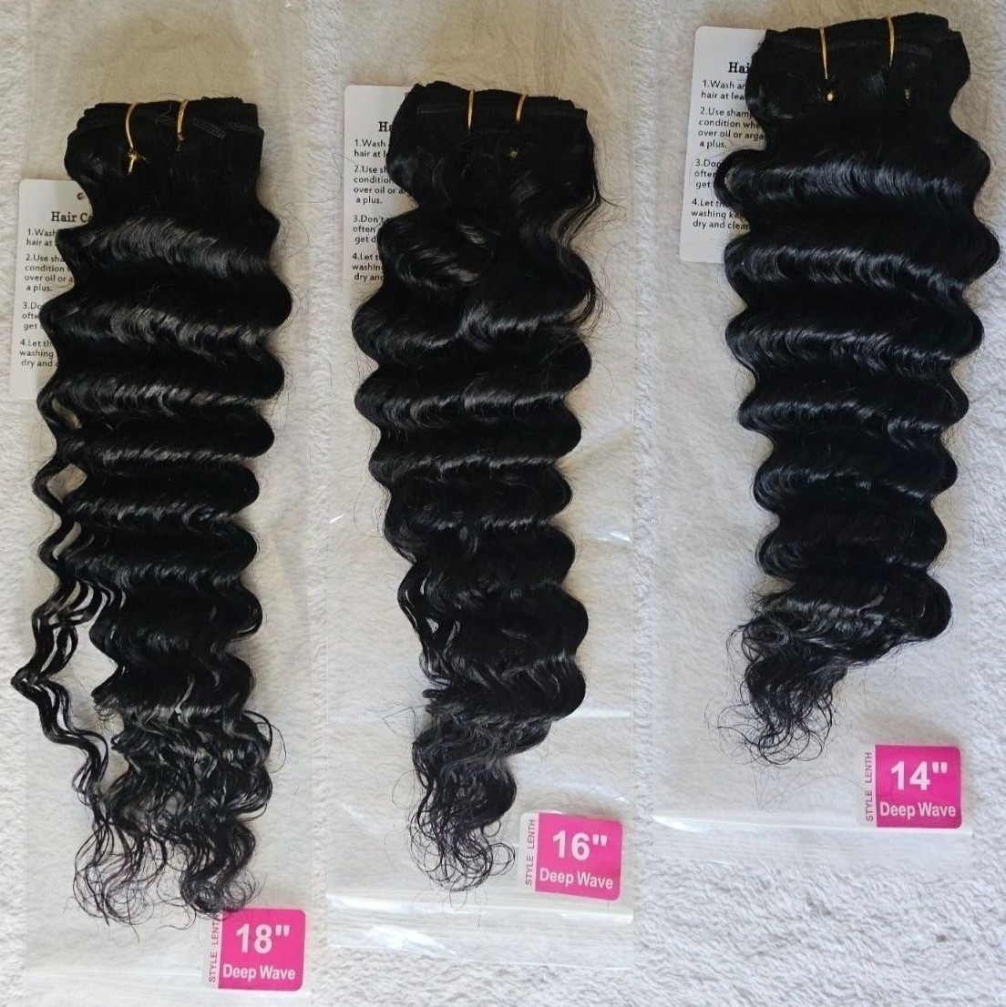Human Hair Deep Wave Bundles 14 16 18 Unprocessed Brazilian Wet Wavy Extensions