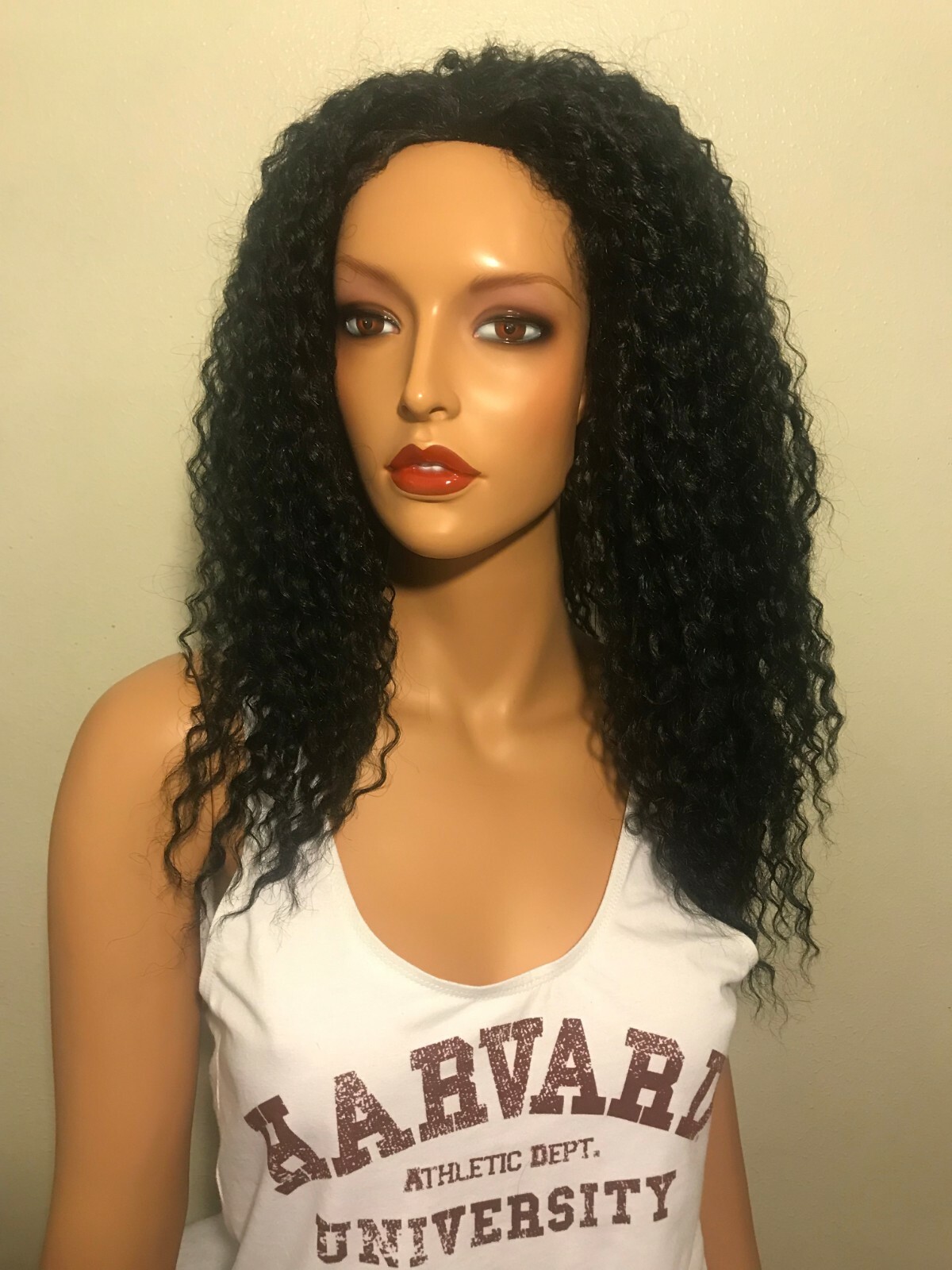 NWT Shake Jet Black Drawstring Full Cap Ponytail and Style Long Wavy