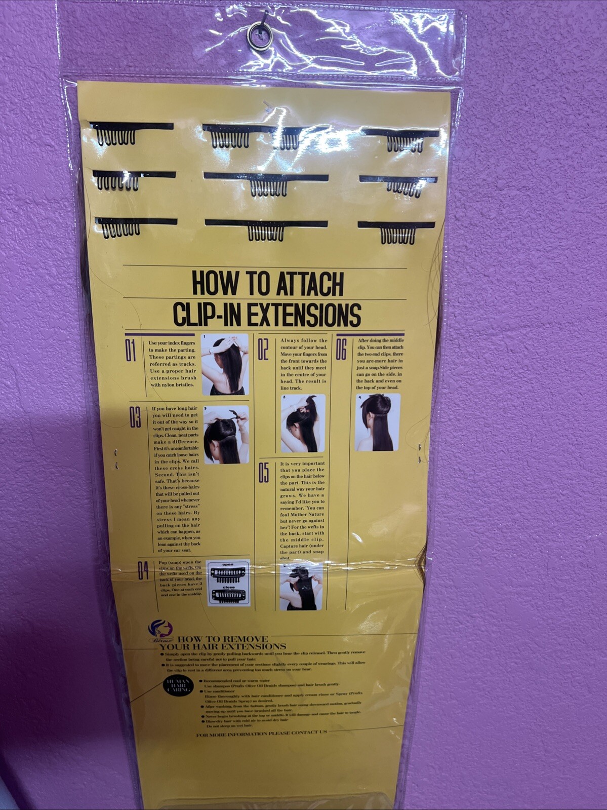 BEROSE Clip Hair Extensions 100% Remy Human Hair Length 18” #6￼