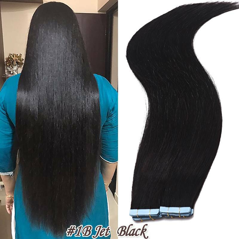 Seamless Stick Glue Tape in Skin Weft 100% Human Remy Hair Extensions Hair Piece