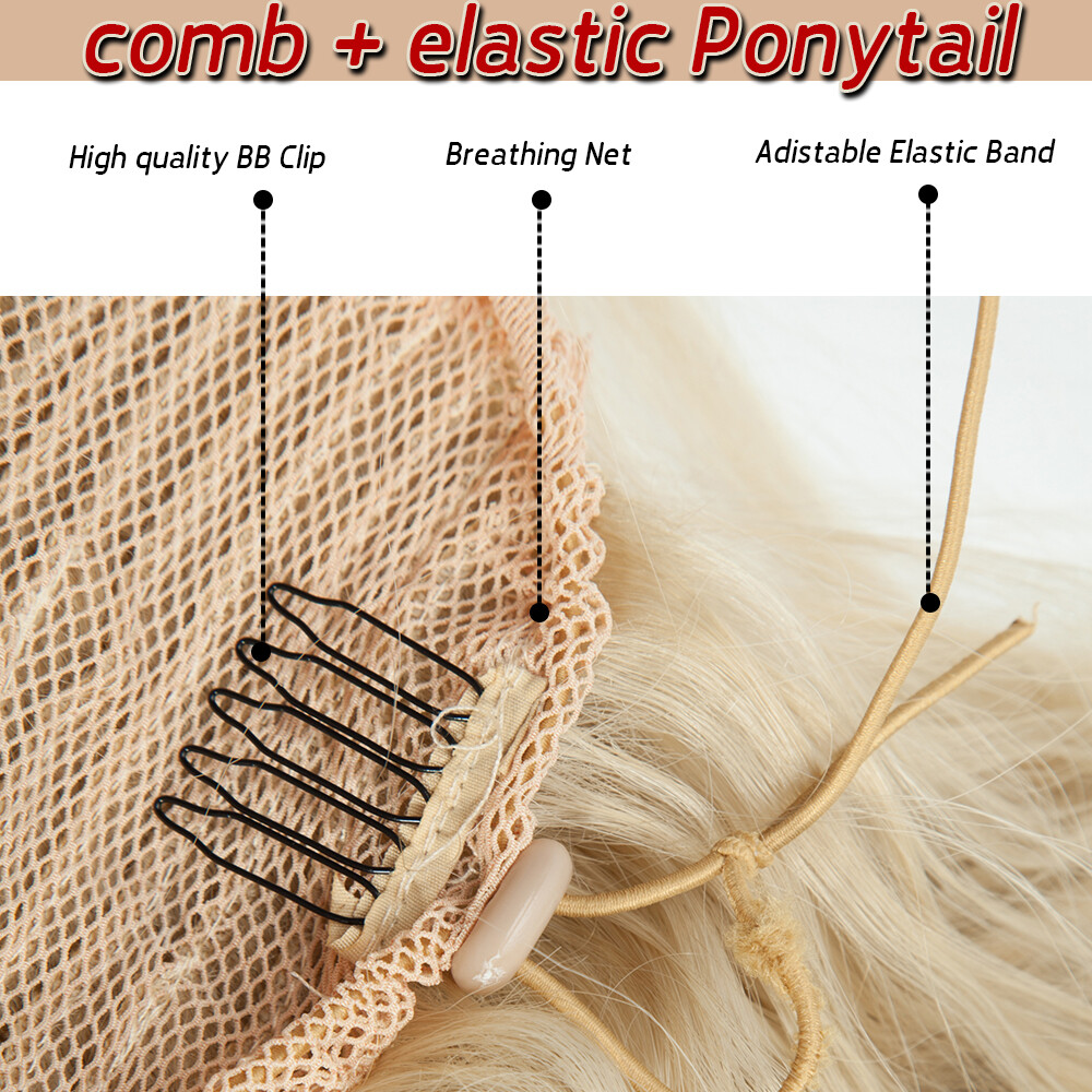 200g Real As Human Thick Drawstring Ponytail Clip In Hair Extension Pony Tail US