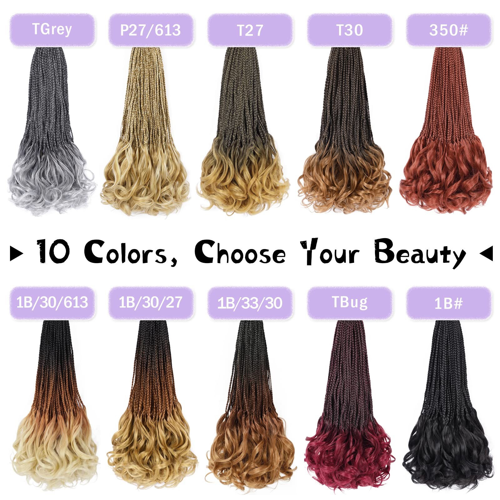 French Curl Crochet Braids 12 Inch Goddess Box Pre-Looped Hair Soft Lightweight