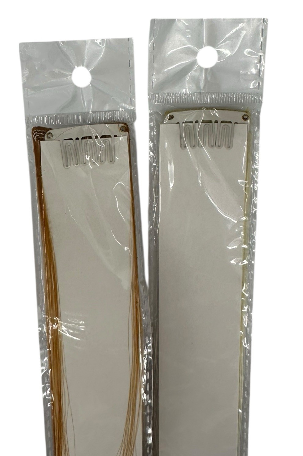 2 Clip-In Straight Hair Extensions 18” Blonde & Auburn New Sealed Pack 1” Wide