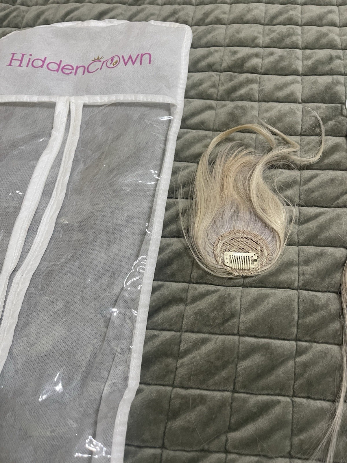 Hidden Crown Halo Extension 20” Inches  # 58 Sterling Plus Fringe Bang