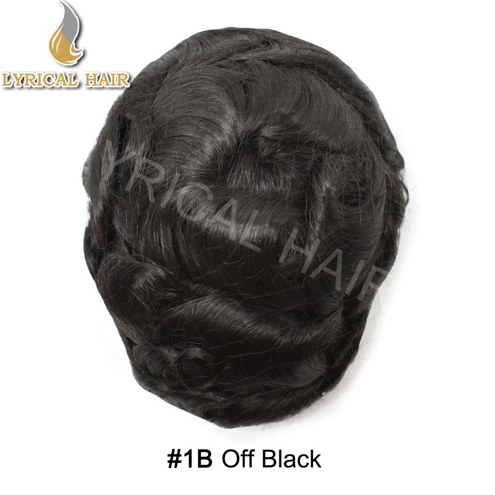Lyrical Hair Mens Toupee Welded Mono Lace Front Human Hair Piece Replacement Wig