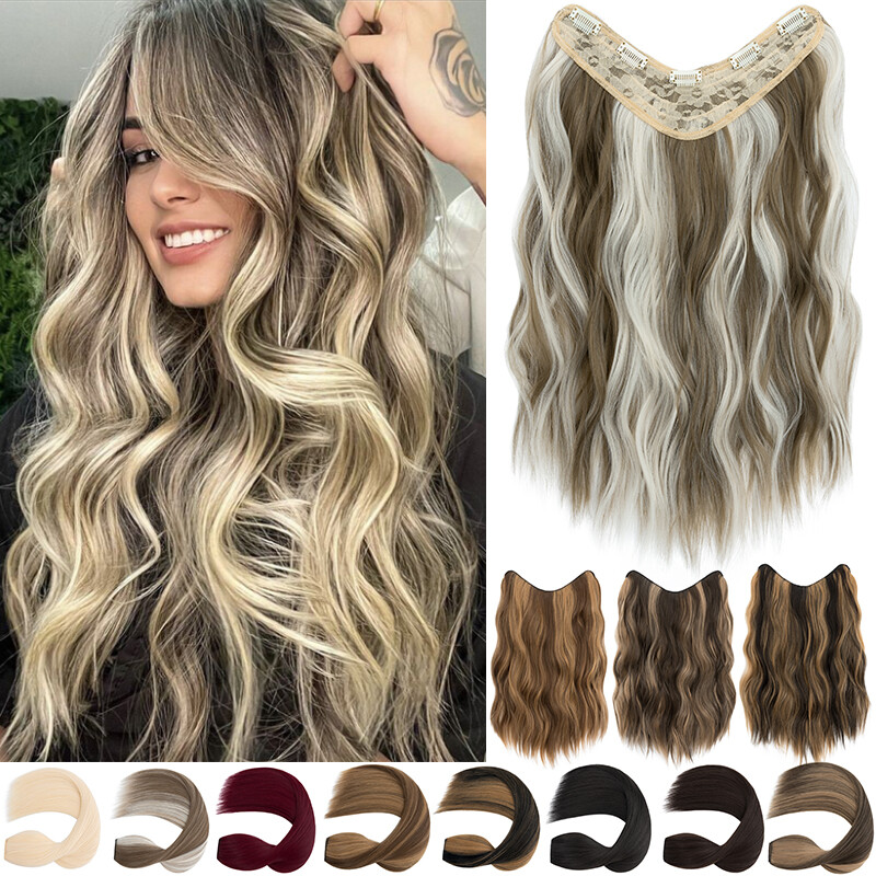 One Piece THICK 100% Real Natural Clip in Hair Extensions 3/4 Full Head as human