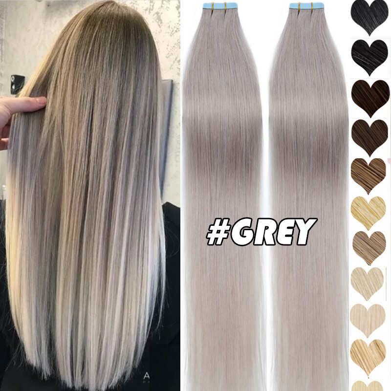100% Real Remy Human Hair Extensions Tape In THICK 20/40/60 Pieces/50g/100g/150g