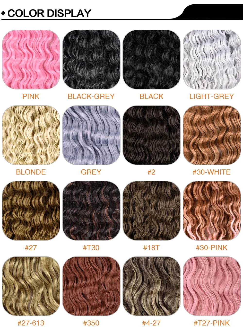 Deep Wave Hair Bundles Synthetic Long Curly Ocean Wave Crochet Braiding Hair