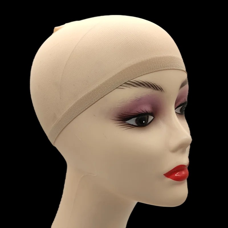 2pcs Wig Cap Mesh Dome Hair Net Stretch Invisible Stocking Cap Black Brown Beige