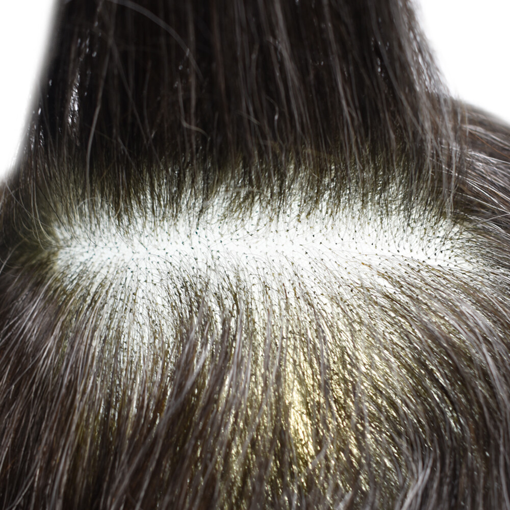 French Lace Front Mens Toupee Hairpeice Poly Skin Human Hair Replacement Systems