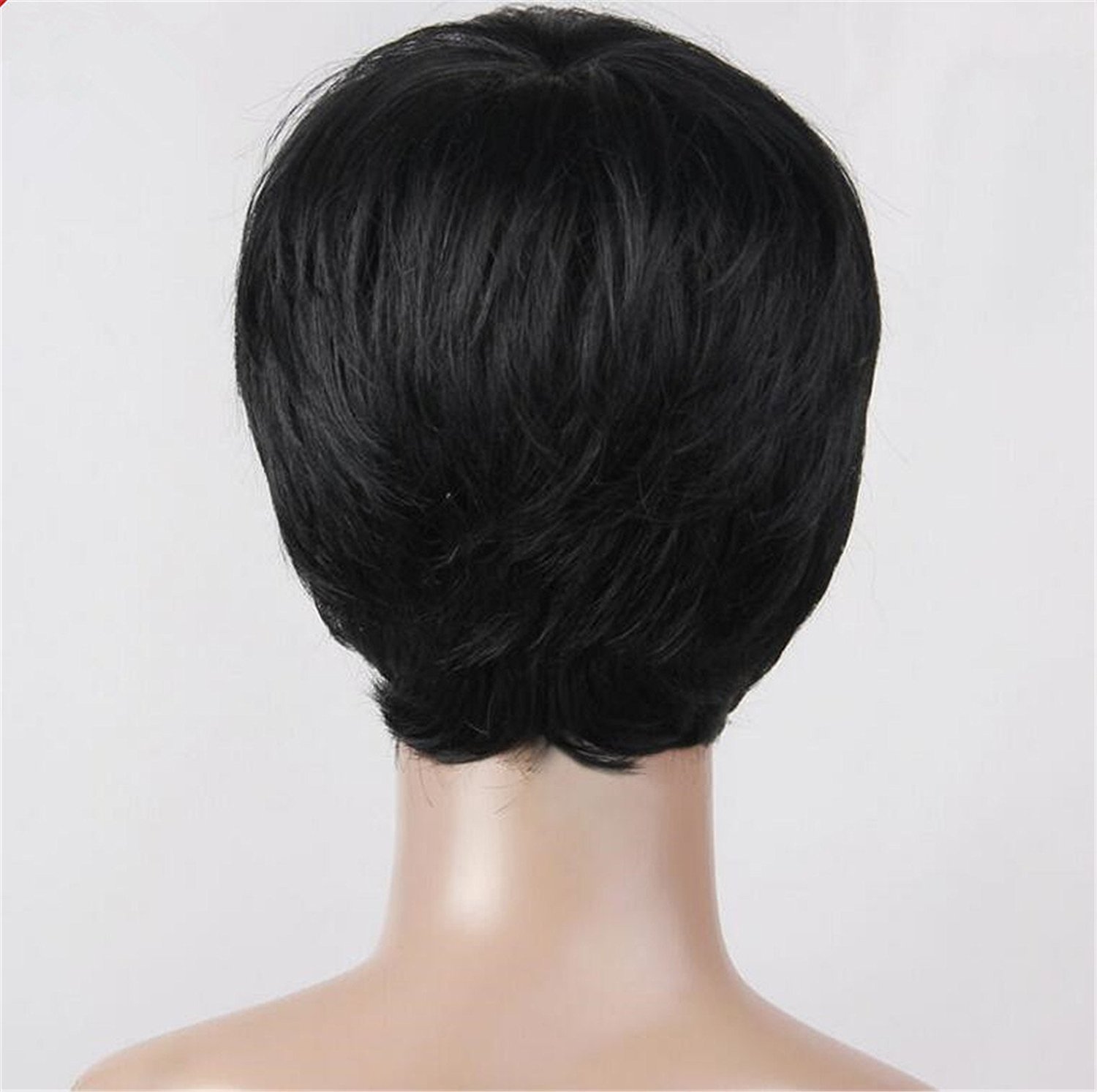 100% Human Hair Wig Short Pixie Cut Wigs Straight Black For Women Soft US STOCK