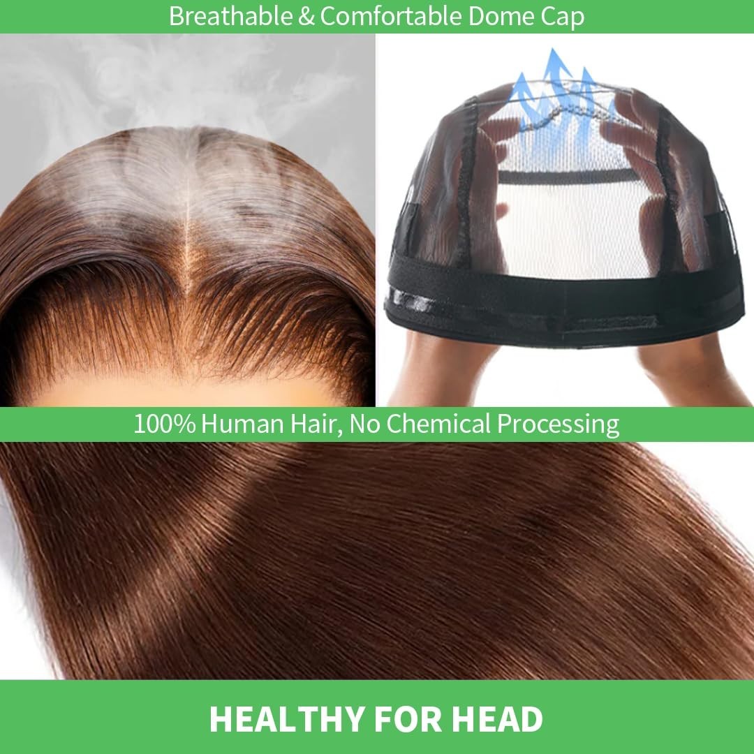 30″ Chocolate Brown Body Wave HD Lace Front Wig, 200 Density, Pre-Plucked, Dark