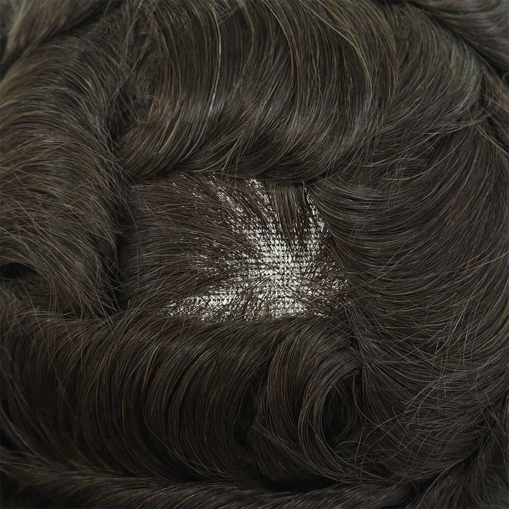 Mens Toupee French Lace Front Hair Replacement System Skin Hairpiece Hollywood