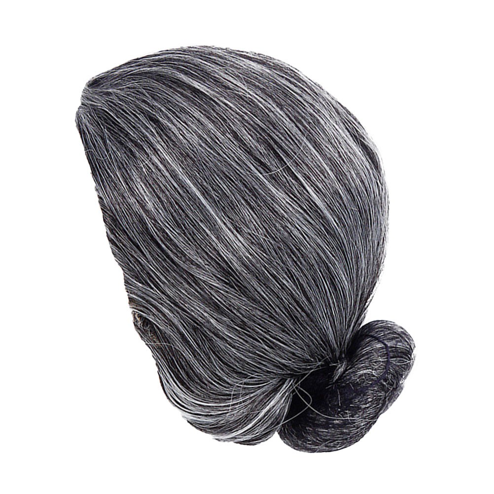 1Pcs Old Women Cosplay Wig Grey Durable Reusable High Quality Fiber Accessory
