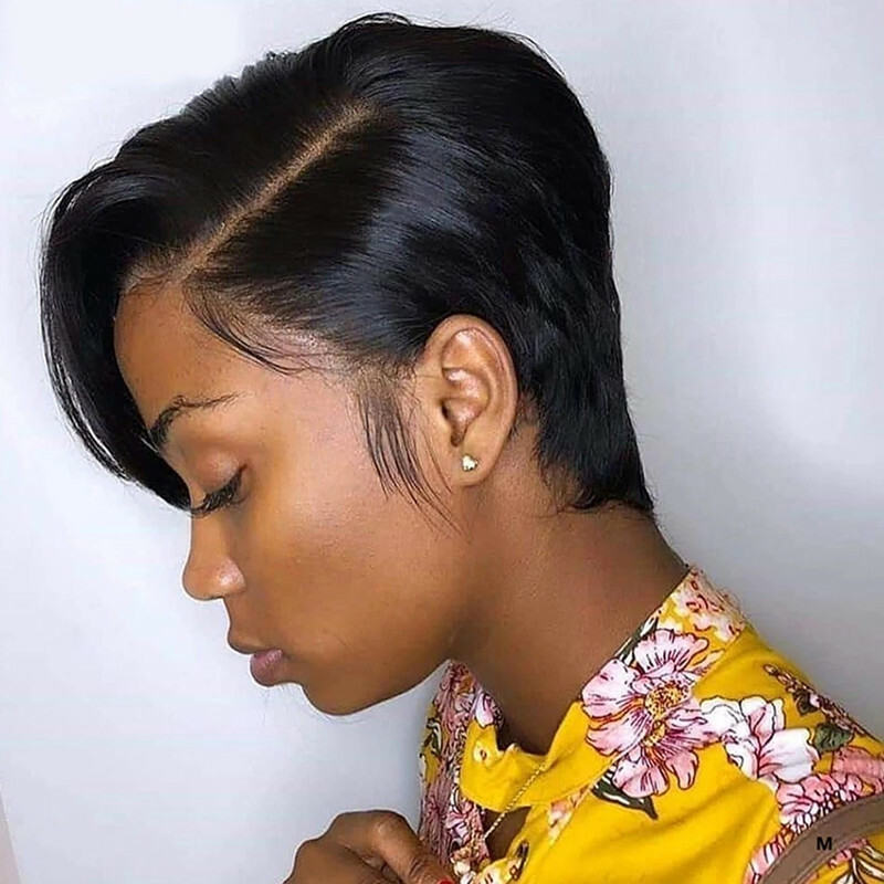 Short Pixie Cut Wig Human Hair Wigs For Women Straight L Part Lace Front Wigs US