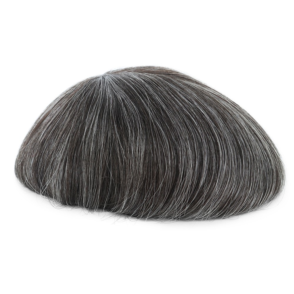 Gent Mens Toupee Human Hair System Injection Poly Skin Straight Hair Pieces #240
