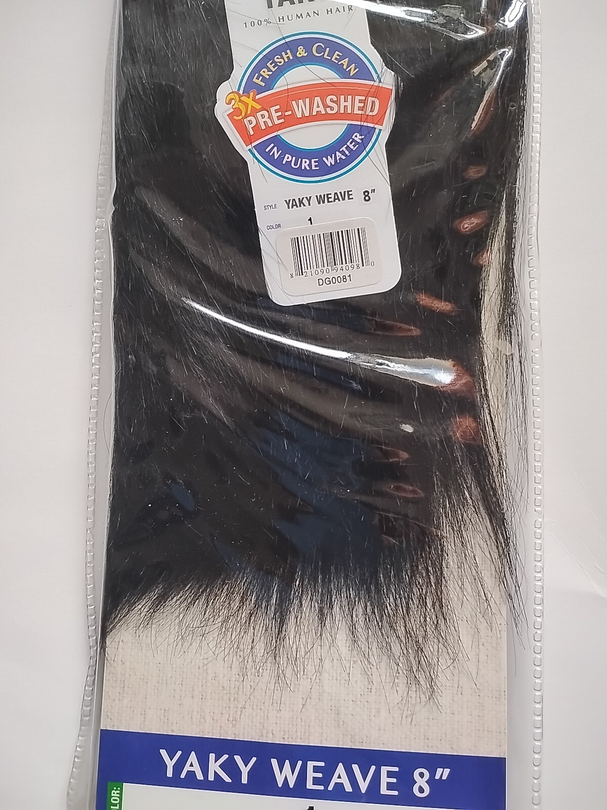 2 Packs MODEL MODEL Clean 100% Human Hair Weave Extension Yaky washed _8″_#1