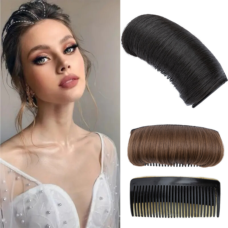 Women Volume Bump Inserts Hair Bun False Hair Clip Hair Pad Insert Styling Tool