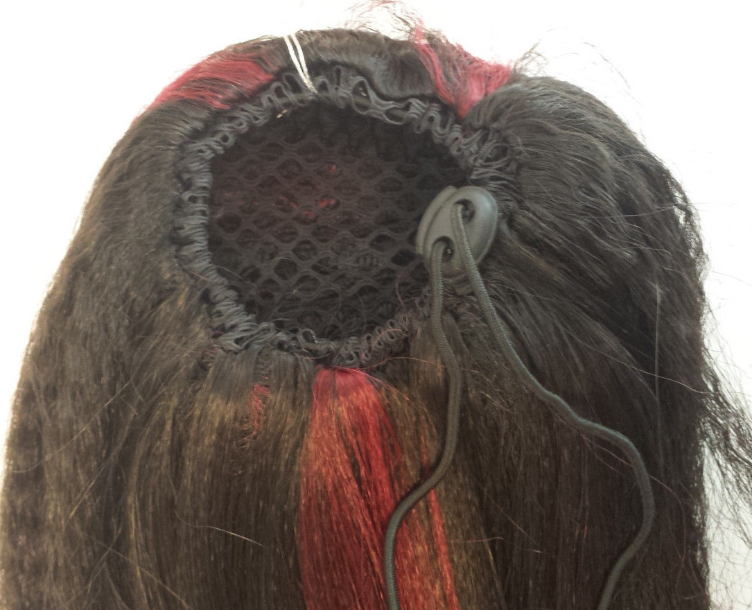 Reversible Drawstring ponytail DSP-253 color: FS1B/Burgundy