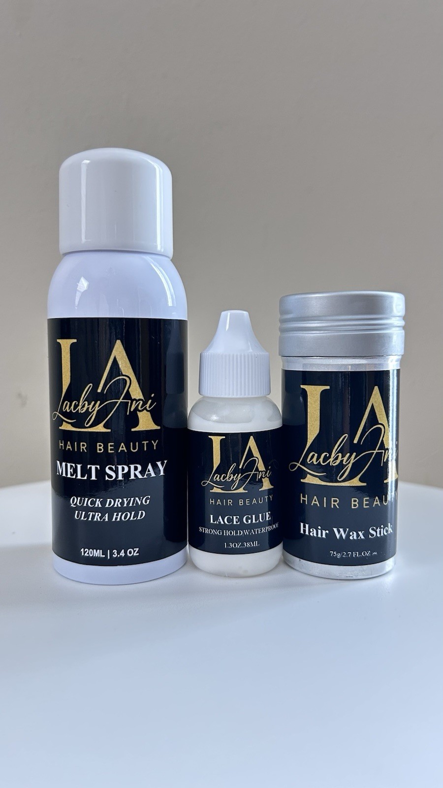 Hair Styling Set – Melt Spray, Lace Glue & Wax Stick Ultra Hold Waterproof
