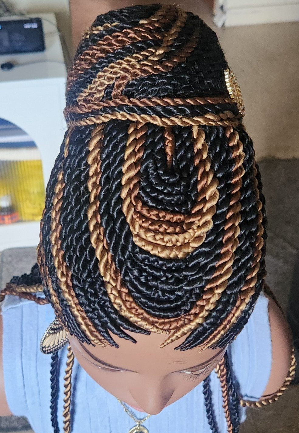 Fully hand braided senegale twist cornrows wig poney bout Multiple colors