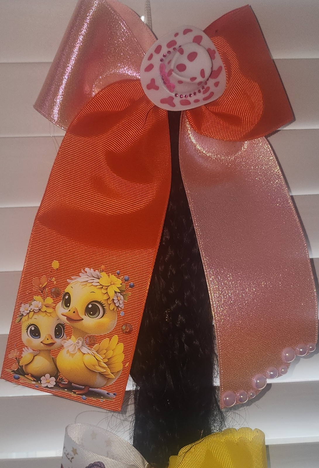 set of 3, Synthetic Wavy Braids Hair Extension with Cartoon Bow Tie Attachment