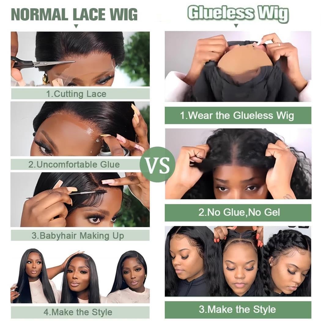 26″ Body Wave Lace Front Wigs Human Hair, 180% Density, Glueless, Pre-Plucked, H