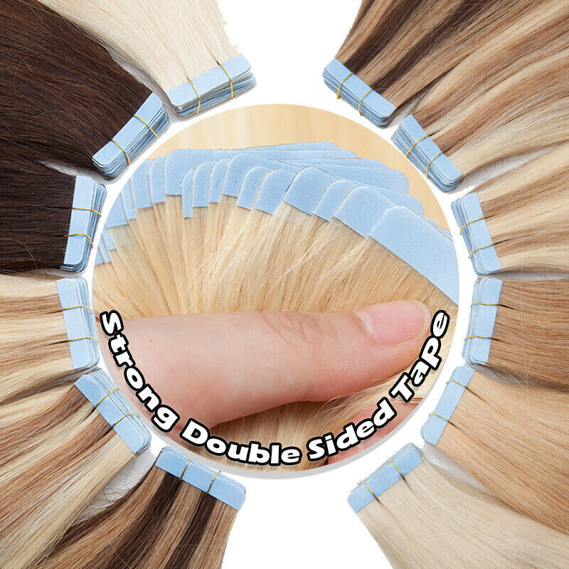 Invisible Tape in Remy Human Hair Extensions Skin Wefts Thick Hair Fashion Color