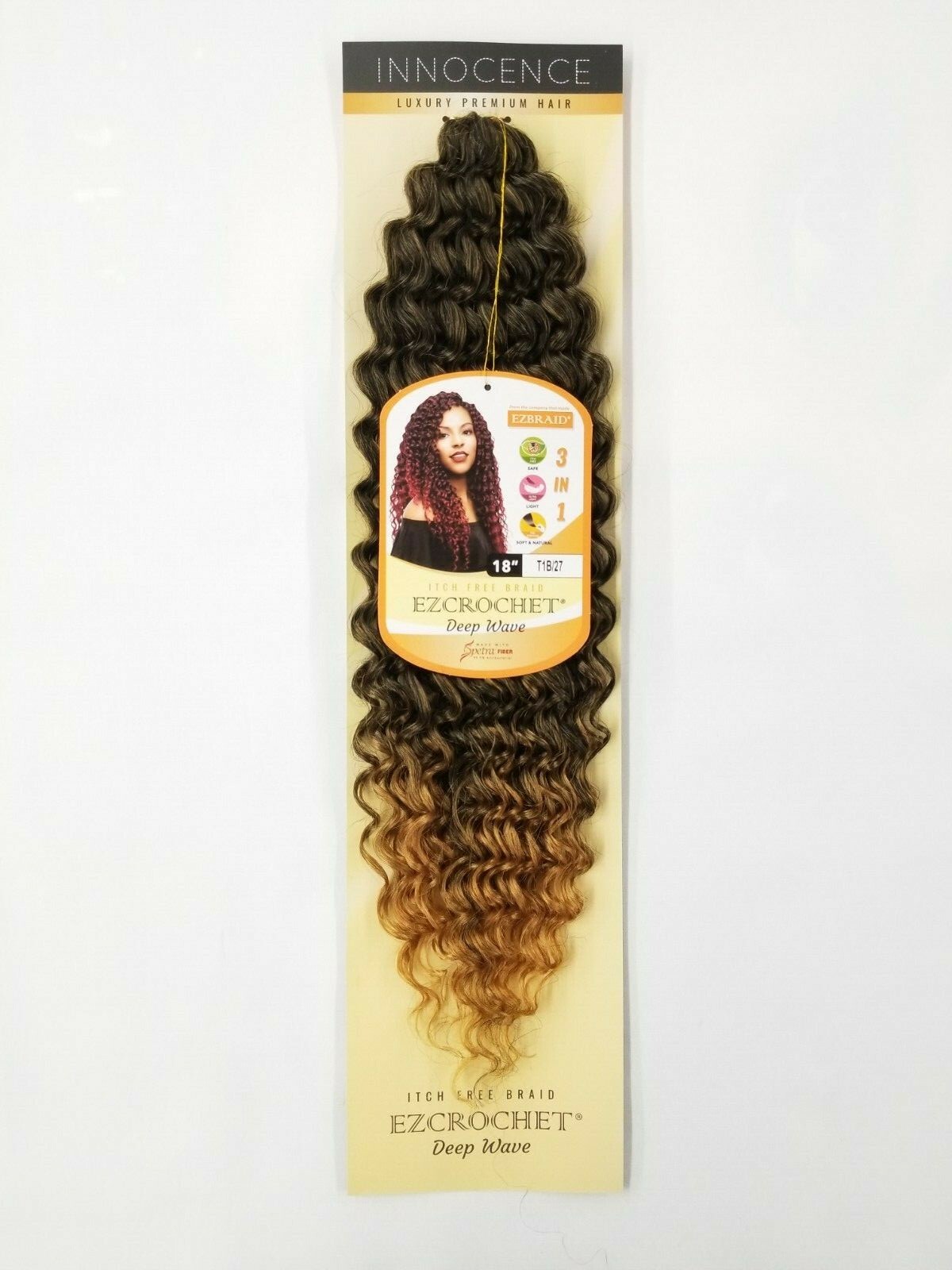 I&I Hair Innocence EZCROCHET Deep Wave Crochet Braiding Hair Spectra 18″